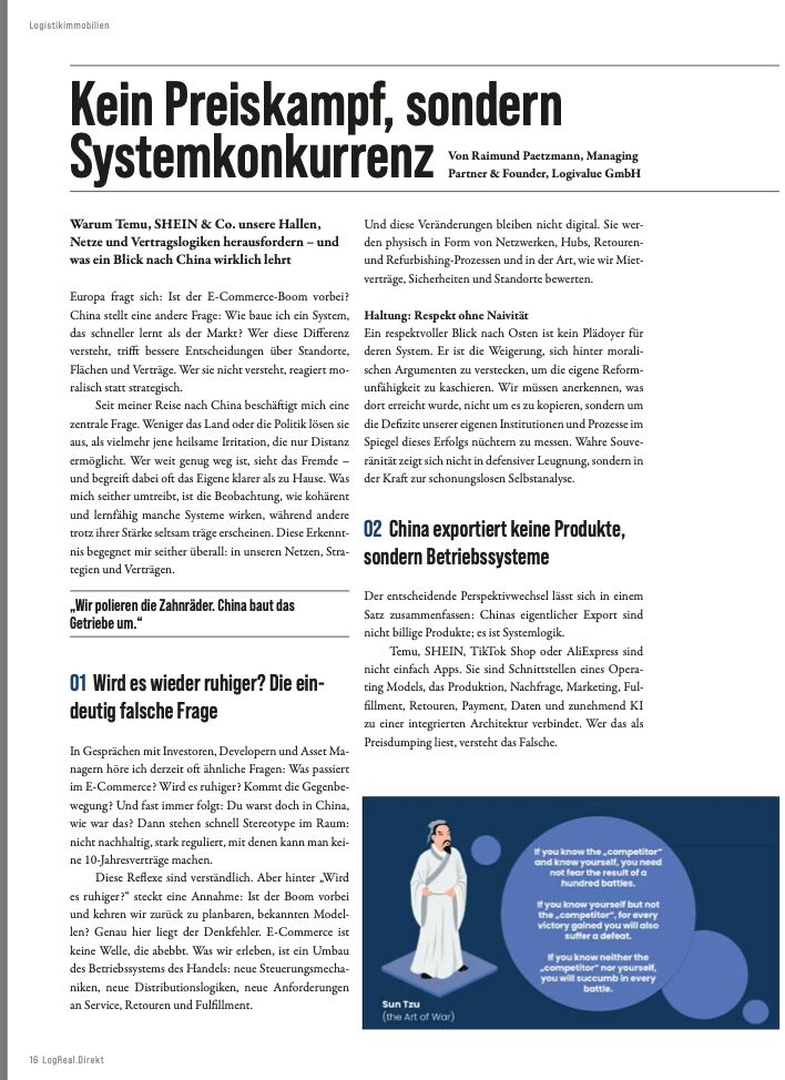 Raimund Paetzmann — Kein Preiskampf, sondern Systemkonkurrenz, LogReal Direkt p.16